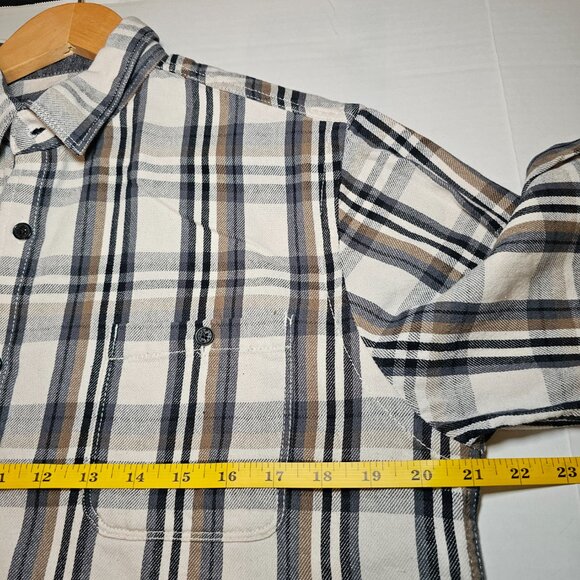 Howe Creative Workforce Plaid Button Down Cotton Flannel Shirt Long Sleeve L - Picture 10 of 12